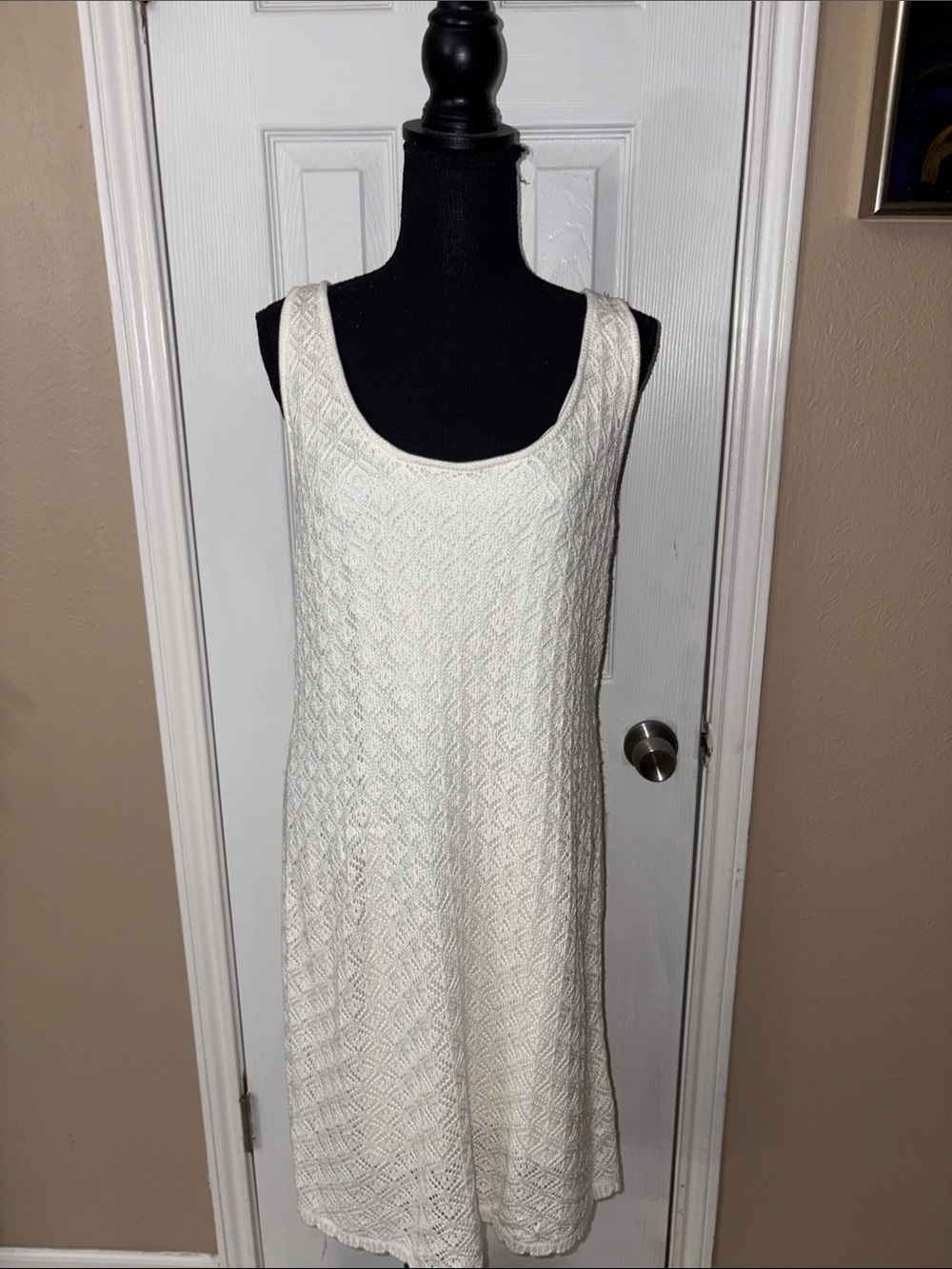 Classic White Crochet Tank Dress